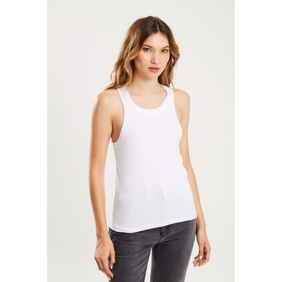 Musculosa Morley Algodón  Breteles Anchos-blanco-koxis Mujer