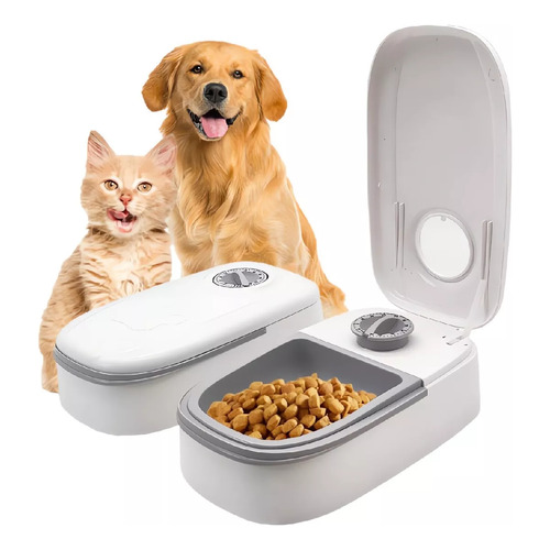  Dispensador De Alimentos Doble Automatico Perros Roro Comedero Gatos 