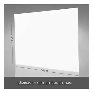 Lámina Blanca Acrílica 3 Mm 1,22 M X 2,44 M