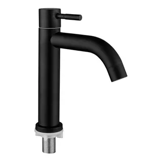 Torneira Para Banheiro Bancada Lavabo Tanque Inox Curva 18cm Acabamento Fosco Cor Preto