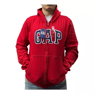 Sudadera Gap Hombre Con Cierre, Logo Bordado Y Capucha