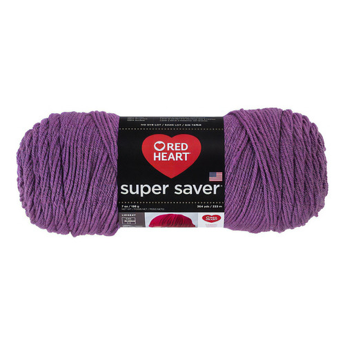 Estambre Acrílico Liso Super Saver Red Heart Coats Color 0528 Medium Purple