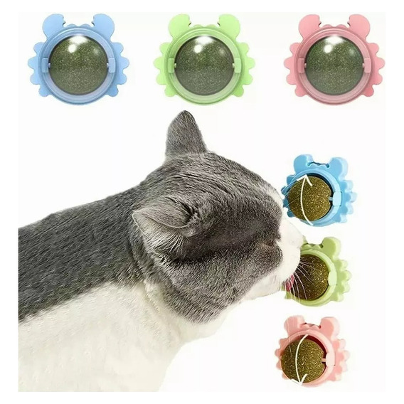 Bola Giratoria Con Hierba Gatera De Juguete Para Gatos, 3pz