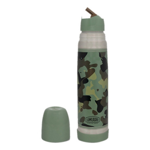 Termo Luminox Lumilagro Camuflado Acero Inoxidable 1 Lts Color Verde oscuro camuflado