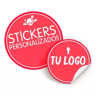 100 Stickers Personzalizados Circulares 7x7cm Etiquetas 