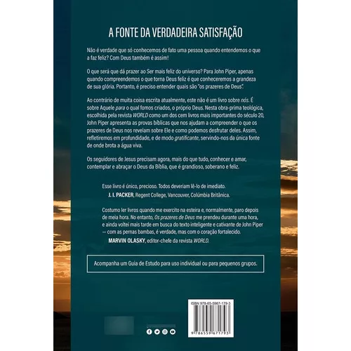 Os Prazeres De Deus, De John Piper., Vol. Único. Editora Vida Nova, Capa  Mole Em Português, 2023