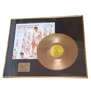 Elvis Presley 50.000.000 Elvis Fans Quadro Disco De Ouro 