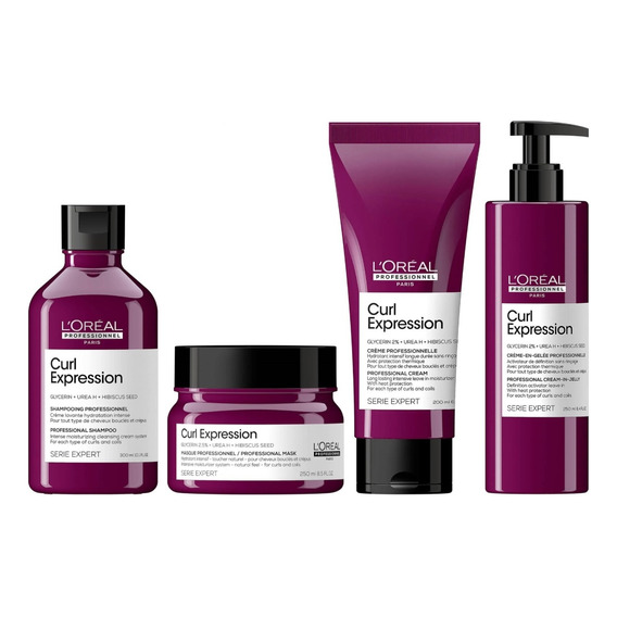 Shampoo Hidratante+ Mascarilla+ Crema+ Gel Loreal Expression