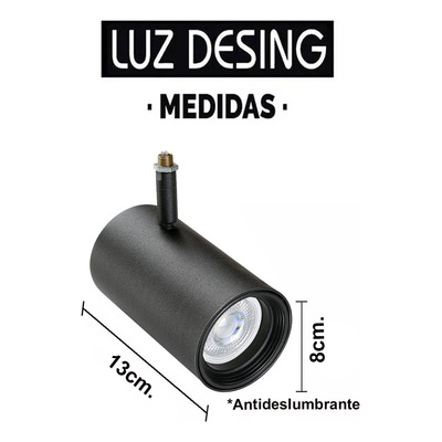 Pack X 6 Cabezal Para Dicro Led Gu10 2026 Negro Eclipse
