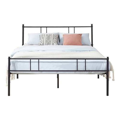 Cama Matrimonial, Base De Cama De Metal Color Negro (sin Colchón, 197*141cm) HOMEMAKE FURNITURE