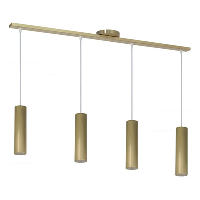 Lampara Colgante Cilindro 4 Luces Gu10 20 Cm Apto Led Oro Oro Mate
