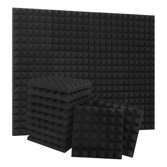 Kit De 24 Paneles De Espuma Acústica Denso Quality, 30 X 30
