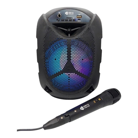 Parlante Bluetooth Con Microfono Karaoke Sd Fm Luz Led