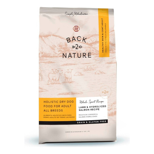 Alimento Back 2 Nature Piel y Pelo Saludable para perro adulto todos los tamaños sabor cordero y salmón en bolsa de 6kg