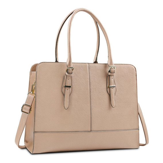 Elegante Tote Bolsa Para Laptop 15.6 Casual De Mujer De Moda Color Caqui Diseño de la tela Liso