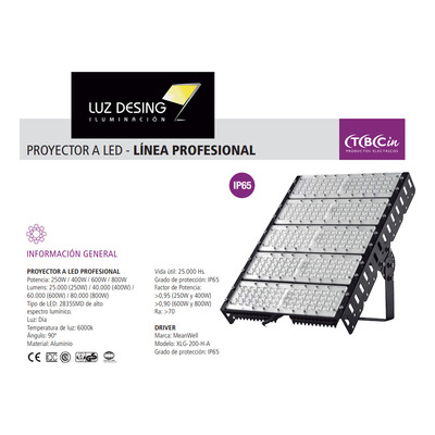 Reflector Led Alta Potencia Profesional 250w Sbn250-md Tbcin