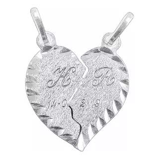 Dije Corazón Duo Para Parejas Plata Ley.925 Duodeluxejoyas®