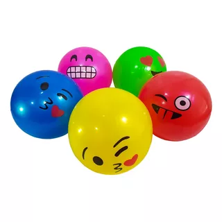 Pelota De Goma De Juego Emoji 22cm X 2 Unidades