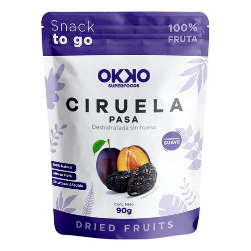 Okko Super Foods Ciruela Pasa Deshidratada Sin Hueso 90 G