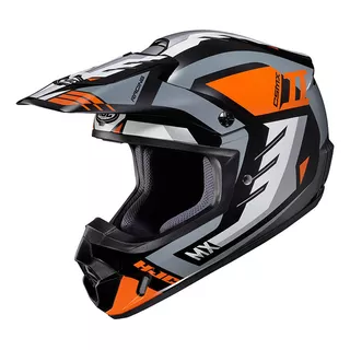 Capacete Hjc Off Csmxii Phyton Cinza Laranja E Branco