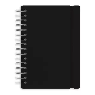 Cuaderno Studio A5 Rayado 80 Hojas Cuero Reciclado Duradero Color Negro