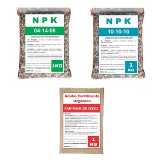  Adubo Fertilizante Npk 10-10-10 + 04-14-08 +farinha De Osso