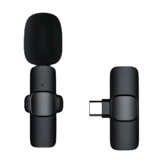 Micrófono Inalámbrico Solapa Lavalier Para Celular Usb-c Color Negro