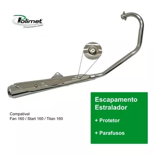 Escapamento Estralador Com Protetor Fan 160 Start 160 Titan