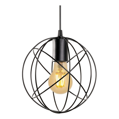 Colgante Atomo 3 Luces Negro 20cm Small Apto Led Ba Redonda 