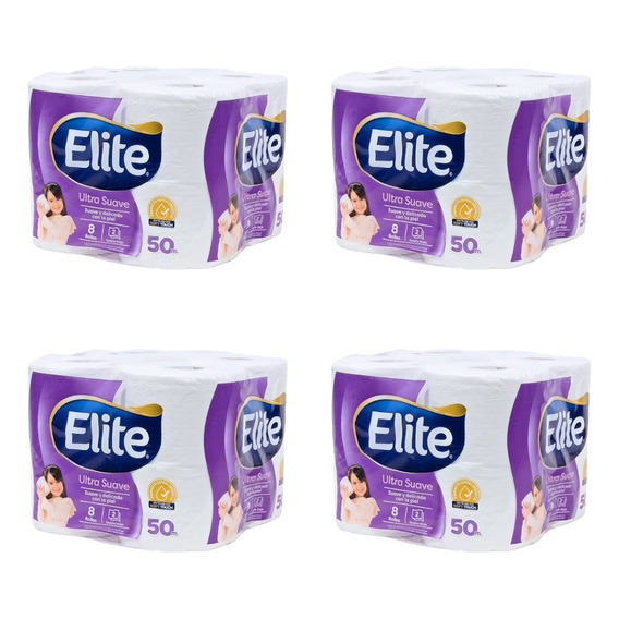 Papel Higiénico Elite 50 Mts Doble Hoja 32 Unidad Soft Touch