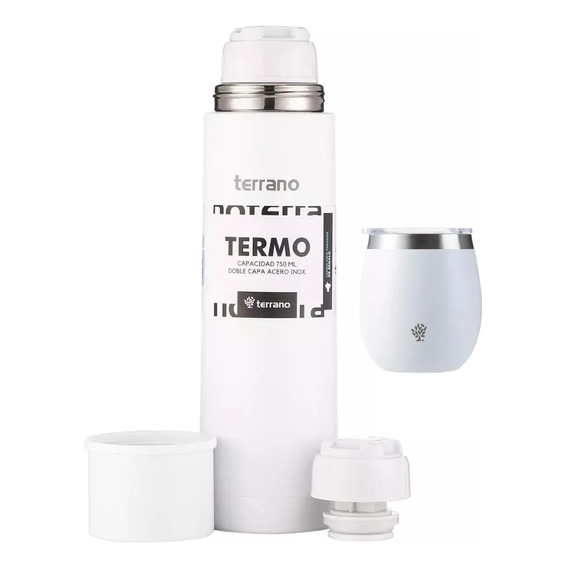 Set Termo Terrano 750ml + Mate Acero Trad  + Bombill De Rega