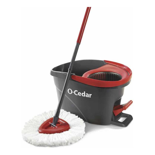 Trapeador mop O-Cedar 148473 con cubeta centrifugador Rojo/Negro