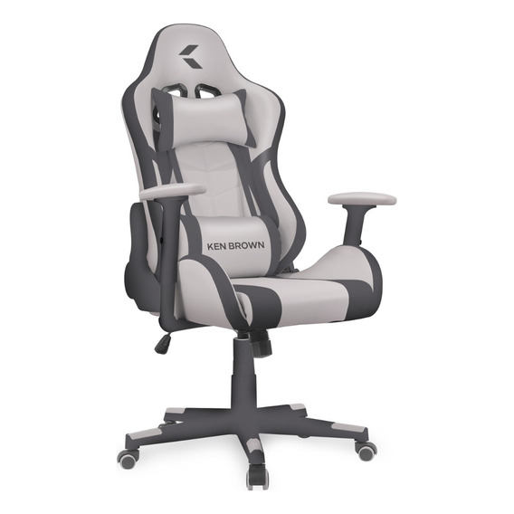 Silla Gamer Ergonomica Mag-20 Ken Brown Color Gris Material del tapizado Plástico / Polímero