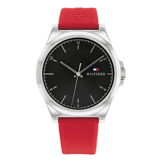 Reloj Tommy Hilfiger Para Hombre De Silicona Roja 1710615