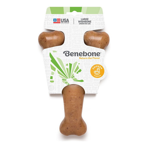 Mordedor de pollo para perros Benebone Wishbone, tamaño grande