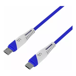 Cable Tipo C A Micro Usb 1 Metro Celulares Cargador Gowin Color Azul