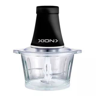 Picadora De Alimentos Xion 1.8 Lts 500 W 4 Cuchillas  Color Negro Y Transparente