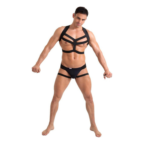 Sexy Conjunto Para Hombre Arnes Jockstrap Suspensorio Cota09