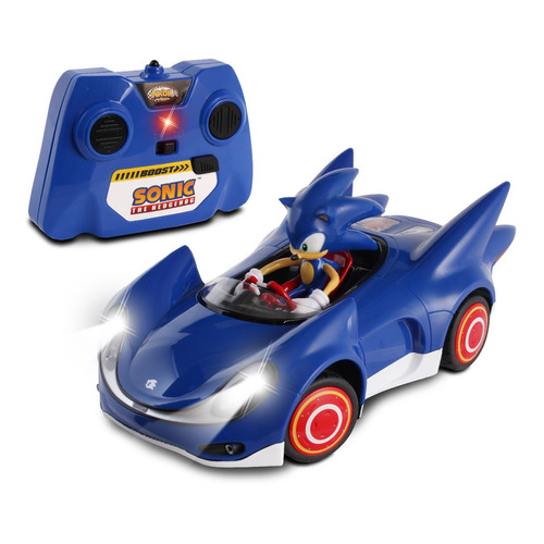 Sonic auto carro control remoto 2.4 Ghz turbo boost y luces color Azul NKOK Sega All-Star Racing Sonic The Hedgehog