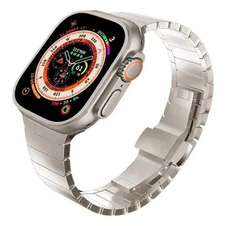 Pulseira Em Aço Inox Elos Para Apple Watch 6 7 8 41 A 49mm Cor Starlight Largura 40 Mm