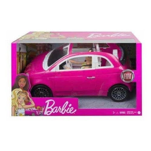 Barbie Fiat Carro Y Muñeca Color Rosa chicle