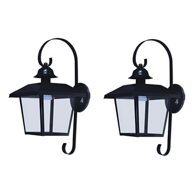Combo X 2 Farol Aplique Pared Exterior Cuadrado Hierro E27