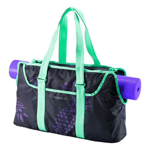 Bolso Deportivo Mujer Porta Mat Colchoneta Para Yoga Reebok Color Verde agua Semi estampado