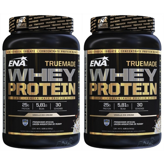 2 Whey Protein Ena True Made 2lb Proteina Aislada + Concent