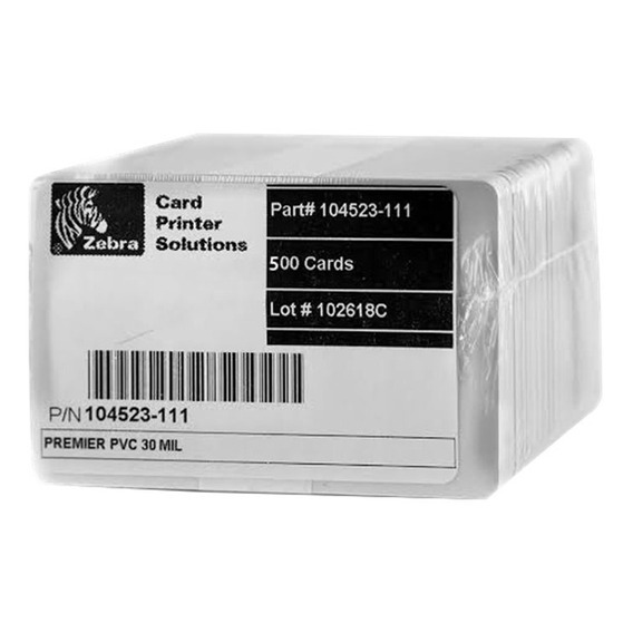 500 Tarjetas De Pvc Zebra Originales Para Credenciales 