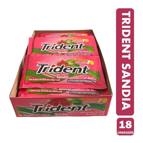 Chicle Trident Sabor Sandía (caja Con 18 Unidades)