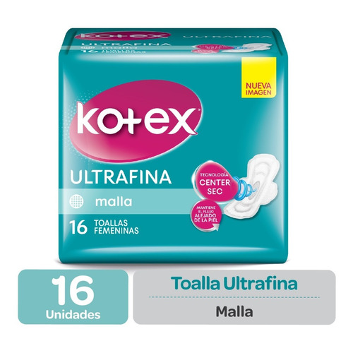 Toalla Femenina Kotex Ultrafina Malla C/a - 16 Uds.