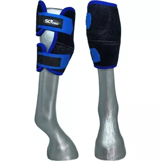 Joelheira Cavalo Profissional Neoprene Proteção Vaquejada Cor Azul