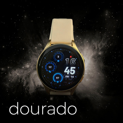 Relógio Smartwatch Orion Á Prova Dágua Amoled Alexa Strava Caixa Dourado Pulseira Bege Clara