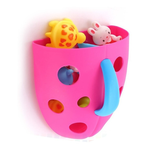 Porta Objetos Con Sopapa Guardar Juguetes De Baño Innovation Color Rosa